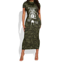 Double V Campaign American History 1942 Short Sleeve Bodycon Dress Military Camouflage Tuskegee Airmen World War II
