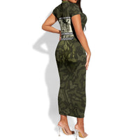Double V Campaign American History 1942 Short Sleeve Bodycon Dress Military Camouflage Tuskegee Airmen World War II