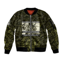 Double V Campaign American History 1942 Sleeve Zip Bomber Jacket Military Camouflage Tuskegee Airmen World War II