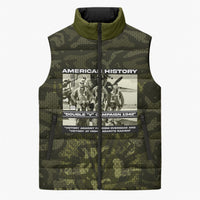 Double V Campaign American History 1942 Sleeveless Puffer Jacket Military Camouflage Tuskegee Airmen World War II