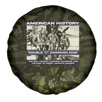 Double V Campaign American History 1942 Spare Tire Cover Military Camouflage Tuskegee Airmen World War II