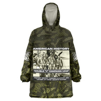 Double V Campaign American History 1942 Wearable Blanket Hoodie Military Camouflage Tuskegee Airmen World War II