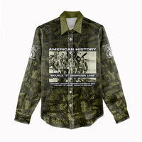 Double V Campaign American History 1942 Women Casual Shirt Military Camouflage Tuskegee Airmen World War II
