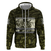 Double V Campaign American History 1942 Zip Hoodie Military Camouflage Tuskegee Airmen World War II