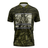Double V Campaign American History 1942 Zipper Polo Shirt Military Camouflage Tuskegee Airmen World War II