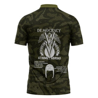 Double V Campaign American History 1942 Zipper Polo Shirt Military Camouflage Tuskegee Airmen World War II