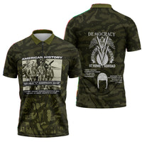 Double V Campaign American History 1942 Zipper Polo Shirt Military Camouflage Tuskegee Airmen World War II