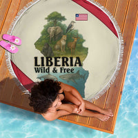 Liberia Wildlife Beach Blanket with African Safari and Ocean Marine Life Design
