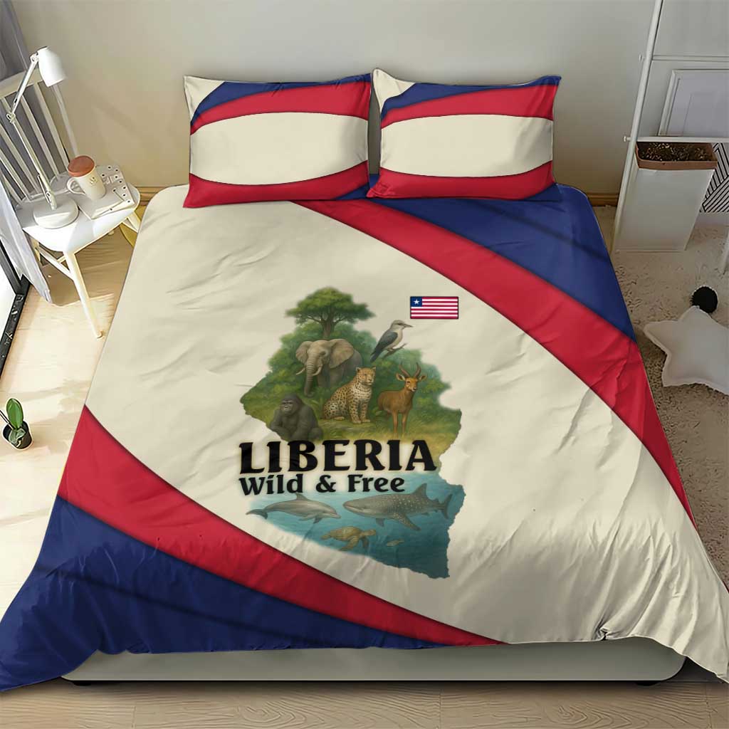 Liberia Wildlife Bedding Set with African Safari and Ocean Marine Life Design