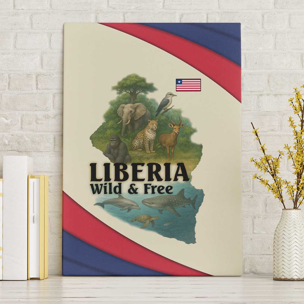 Liberia Wildlife Canvas Wall Art with African Safari and Ocean Marine Life Design