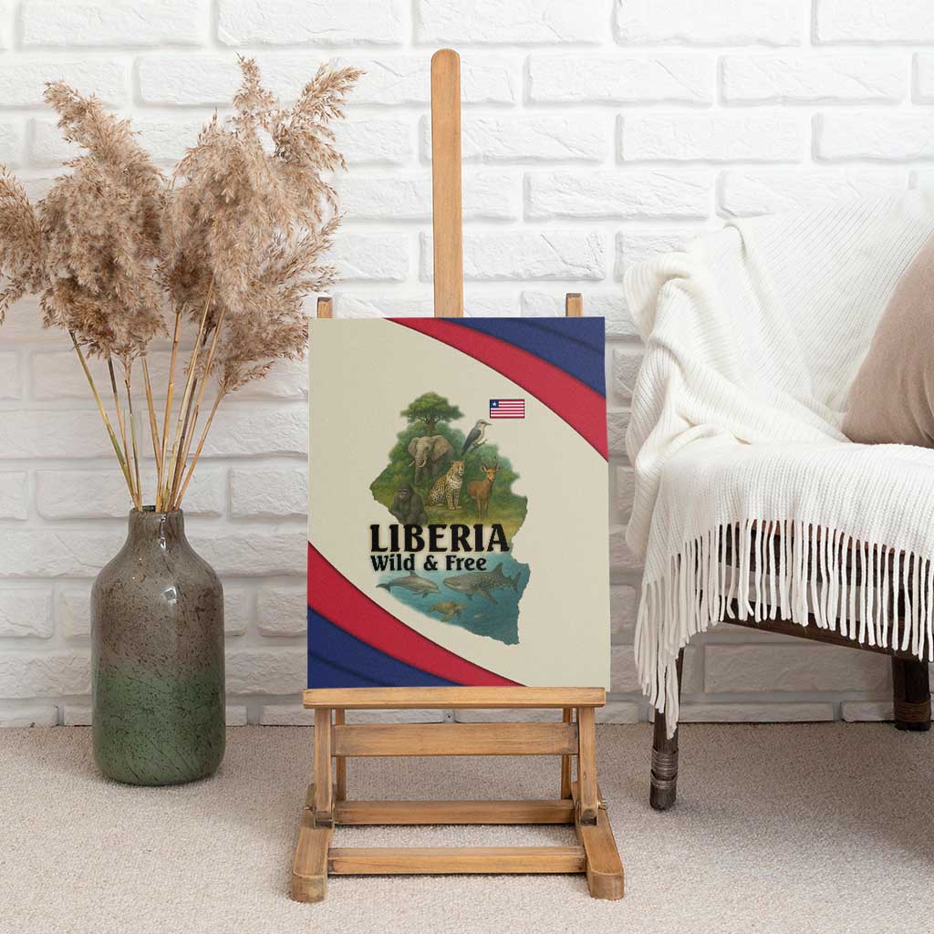 Liberia Wildlife Canvas Wall Art with African Safari and Ocean Marine Life Design