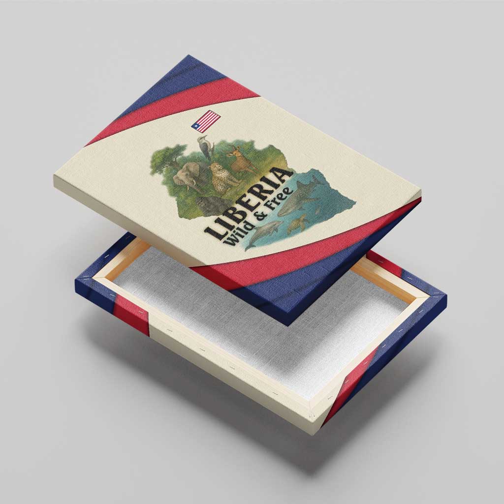 Liberia Wildlife Canvas Wall Art with African Safari and Ocean Marine Life Design