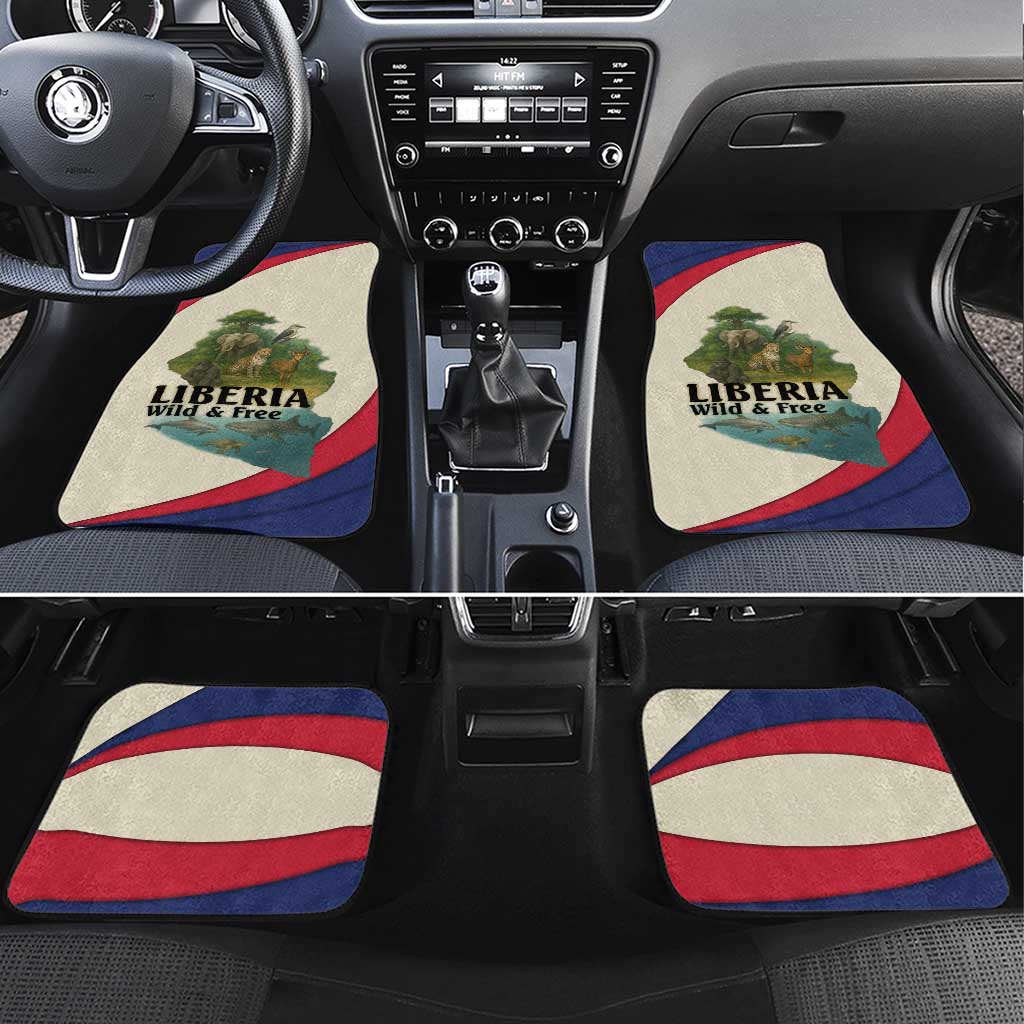 Liberia Wildlife Car Mats with African Safari and Ocean Marine Life Design
