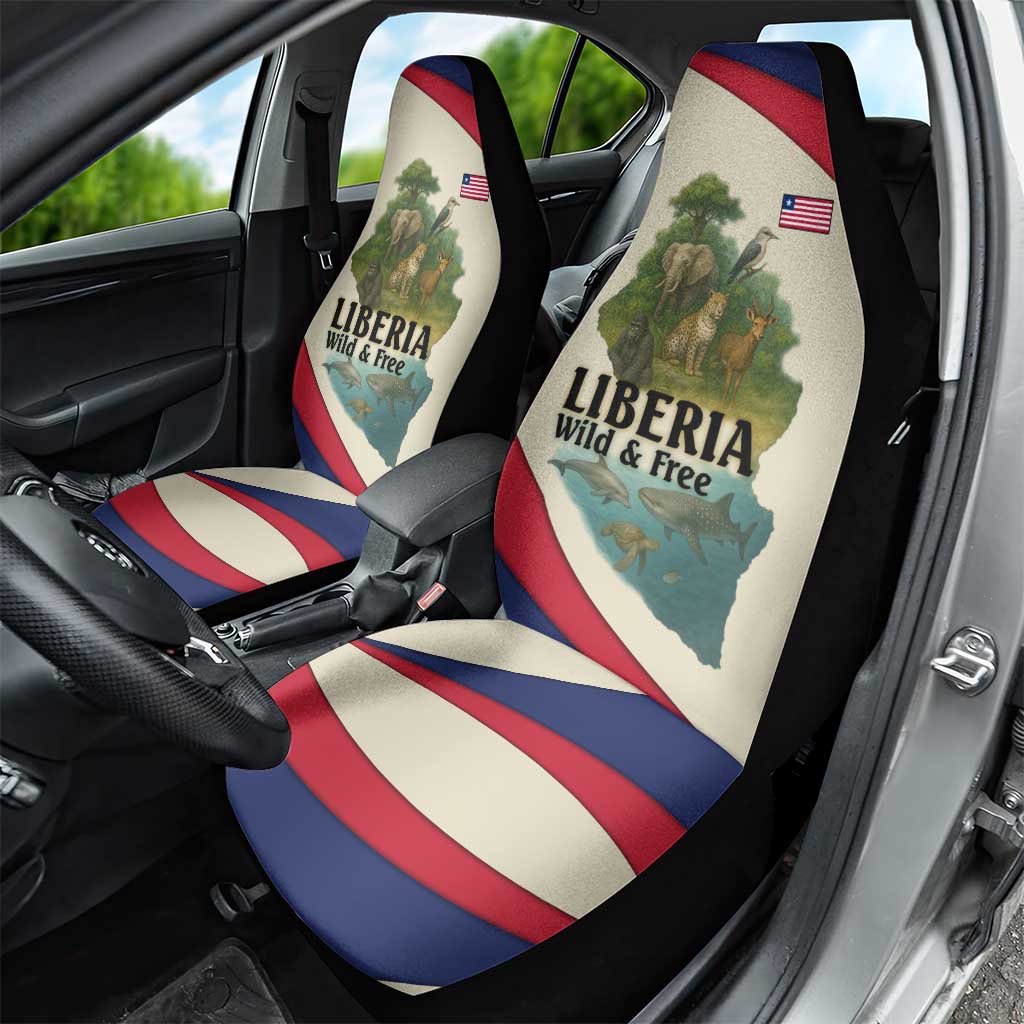 Liberia Wildlife Car Seat Cover with African Safari and Ocean Marine Life Design