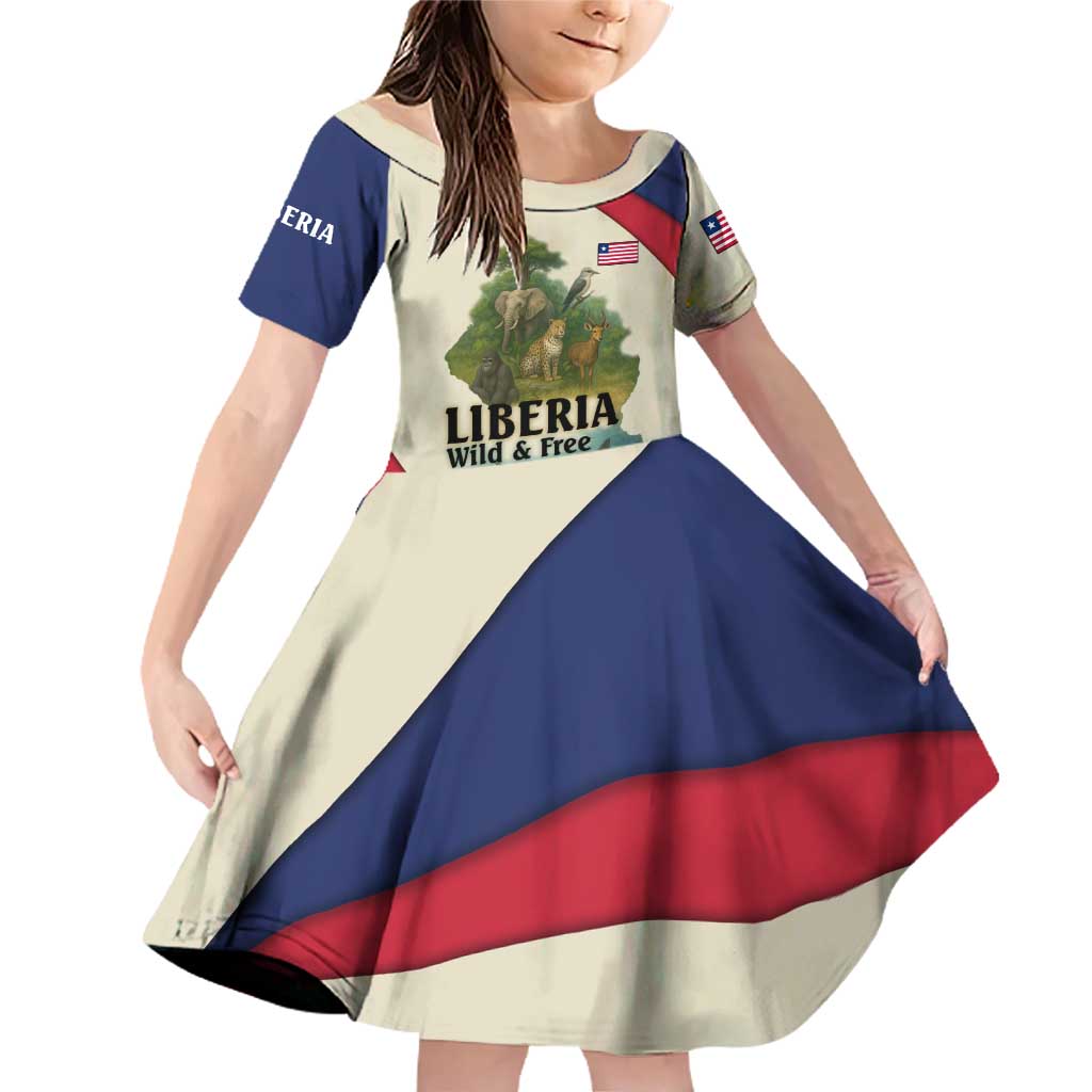 Liberia Wildlife Family Matching Off Shoulder Short Dress and Hawaiian Shirt with African Safari and Ocean Marine Life Design