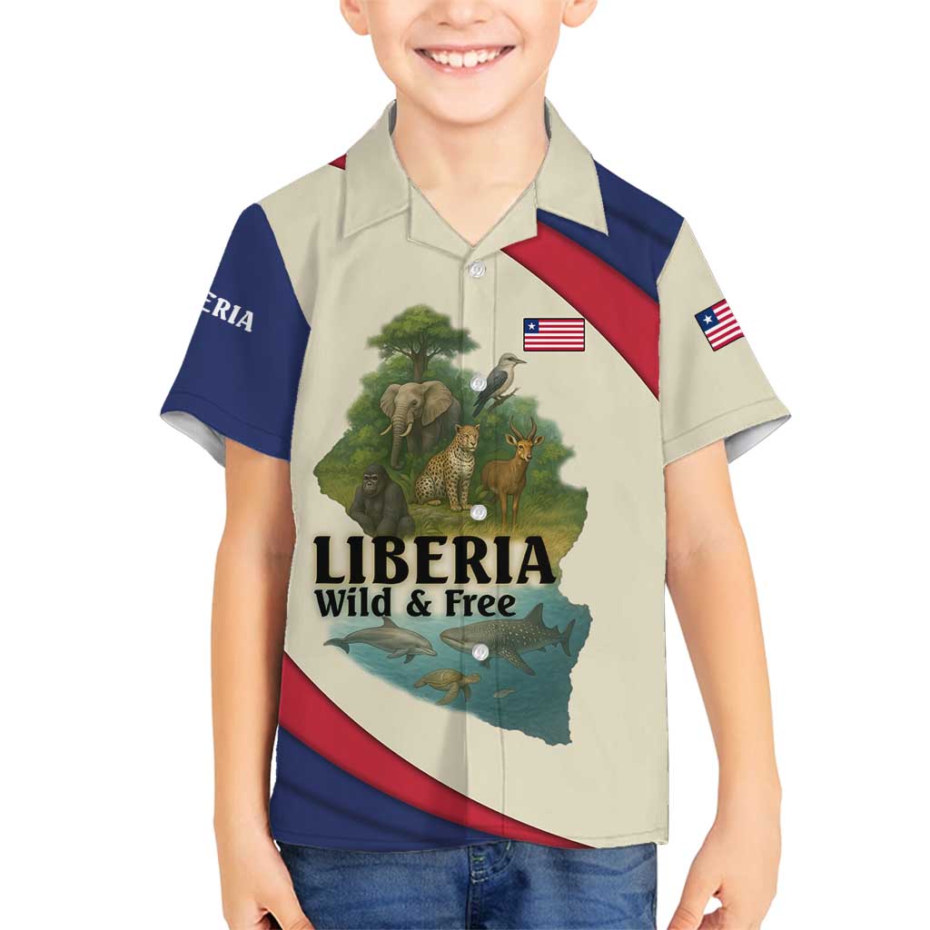 Liberia Wildlife Family Matching Puletasi and Hawaiian Shirt with African Safari and Ocean Marine Life Design
