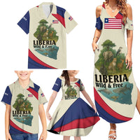 Liberia Wildlife Family Matching Summer Maxi Dress and Hawaiian Shirt with African Safari and Ocean Marine Life Design