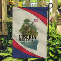 Liberia Wildlife Garden Flag with African Safari and Ocean Marine Life Design
