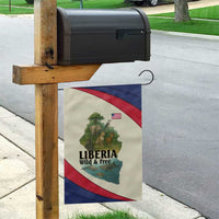 Liberia Wildlife Garden Flag with African Safari and Ocean Marine Life Design