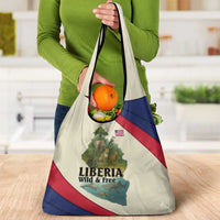 Liberia Wildlife Grocery Bag with African Safari and Ocean Marine Life Design