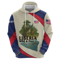 Liberia Wildlife Hoodie with African Safari and Ocean Marine Life Design