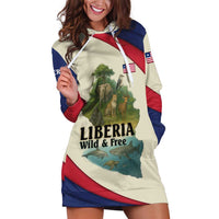 Liberia Wildlife Hoodie Dress with African Safari and Ocean Marine Life Design
