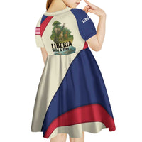 Liberia Wildlife Kid Short Sleeve Dress with African Safari and Ocean Marine Life Design