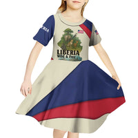 Liberia Wildlife Kid Short Sleeve Dress with African Safari and Ocean Marine Life Design