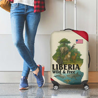 Liberia Wildlife Luggage Cover with African Safari and Ocean Marine Life Design