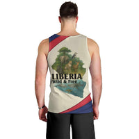 Liberia Wildlife Men Tank Top with African Safari and Ocean Marine Life Design