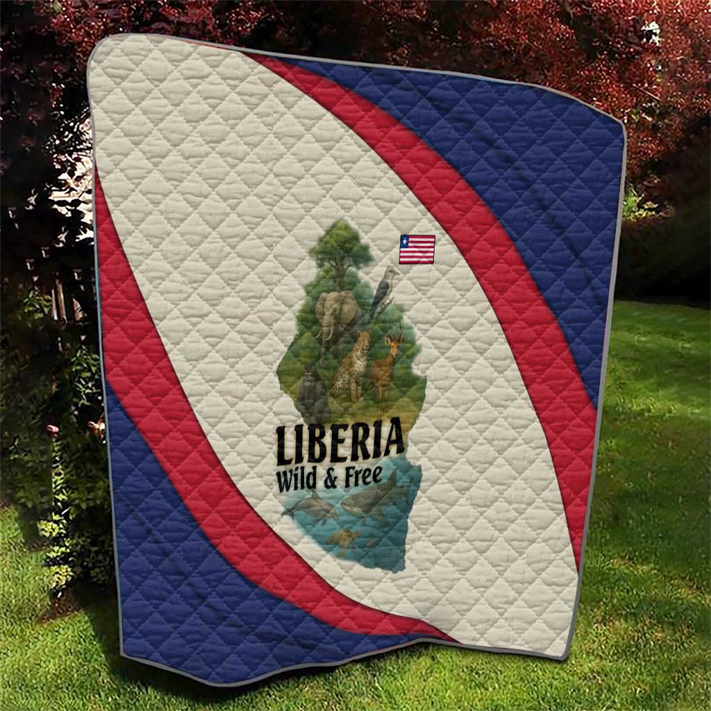 Liberia Wildlife Quilt with African Safari and Ocean Marine Life Design