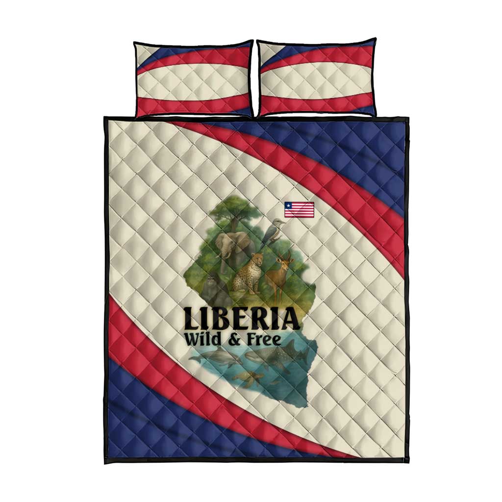 Liberia Wildlife Quilt Bed Set with African Safari and Ocean Marine Life Design