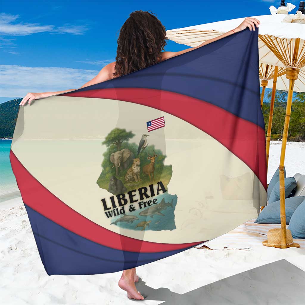 Liberia Wildlife Sarong with African Safari and Ocean Marine Life Design