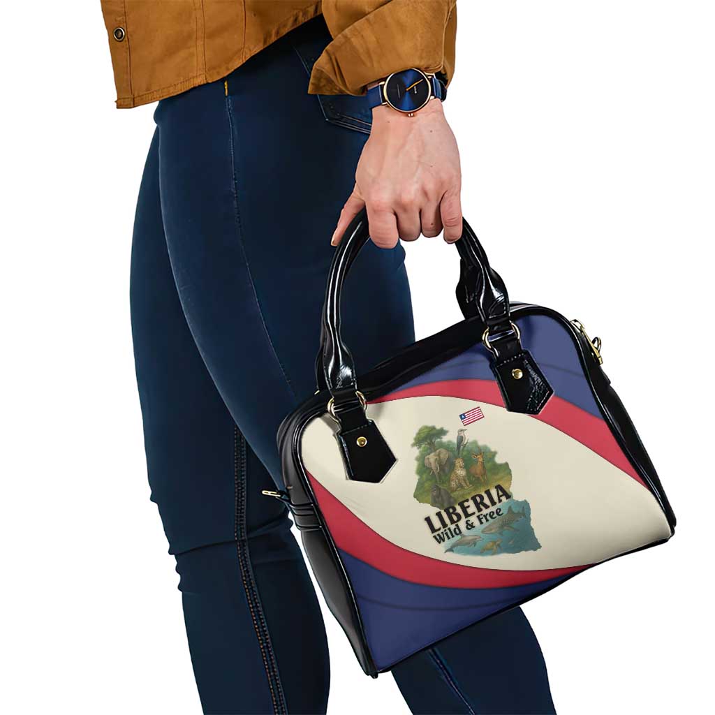 Liberia Wildlife Shoulder Handbag with African Safari and Ocean Marine Life Design