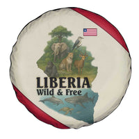 Liberia Wildlife Spare Tire Cover with African Safari and Ocean Marine Life Design