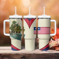 Liberia Wildlife Tumbler With Handle with African Safari and Ocean Marine Life Design
