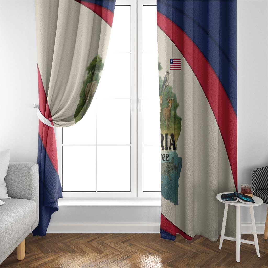 Liberia Wildlife Window Curtain with African Safari and Ocean Marine Life Design