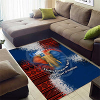 Liberia Elephant Power of Tradition Area Rug with Tribal Red Blue Splash Pattern