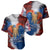 Liberia Elephant Power of Tradition Baseball Jersey with Tribal Red Blue Splash Pattern