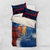 Liberia Elephant Power of Tradition Bedding Set with Tribal Red Blue Splash Pattern