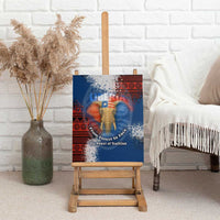 Liberia Elephant Power of Tradition Canvas Wall Art with Tribal Red Blue Splash Pattern