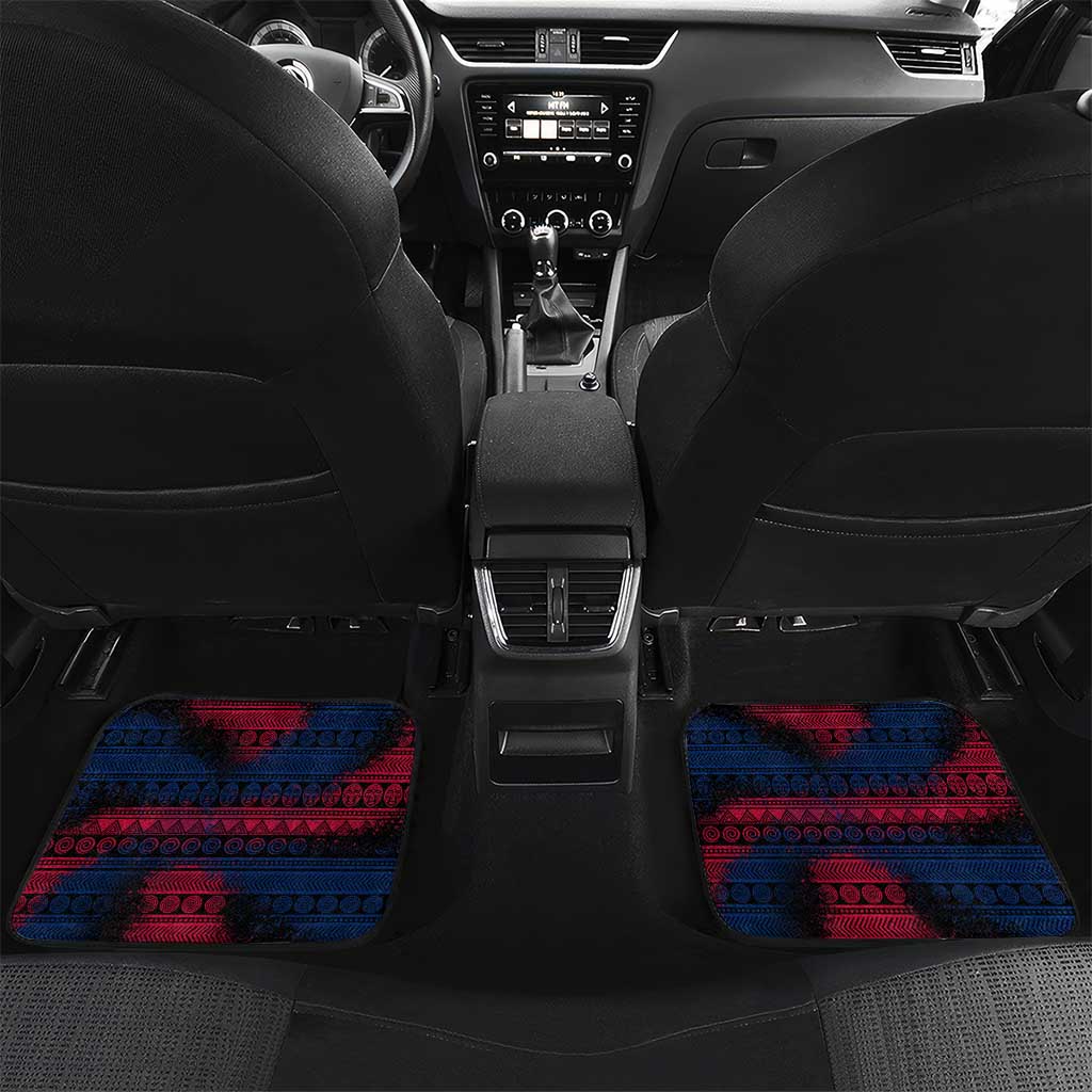 Liberia Elephant Power of Tradition Car Mats with Tribal Red Blue Splash Pattern