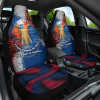 Liberia Elephant Power of Tradition Car Seat Cover with Tribal Red Blue Splash Pattern