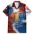 Liberia Elephant Power of Tradition Family Matching Mermaid Dress and Hawaiian Shirt with Tribal Red Blue Splash Pattern