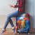 Liberia Elephant Power of Tradition Luggage Cover with Tribal Red Blue Splash Pattern