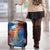 Liberia Elephant Power of Tradition Luggage Cover with Tribal Red Blue Splash Pattern