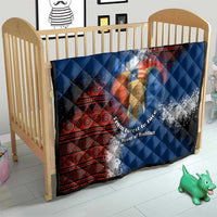 Liberia Elephant Power of Tradition Quilt with Tribal Red Blue Splash Pattern