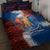 Liberia Elephant Power of Tradition Quilt Bed Set with Tribal Red Blue Splash Pattern