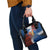 Liberia Elephant Power of Tradition Shoulder Handbag with Tribal Red Blue Splash Pattern