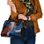 Liberia Elephant Power of Tradition Shoulder Handbag with Tribal Red Blue Splash Pattern